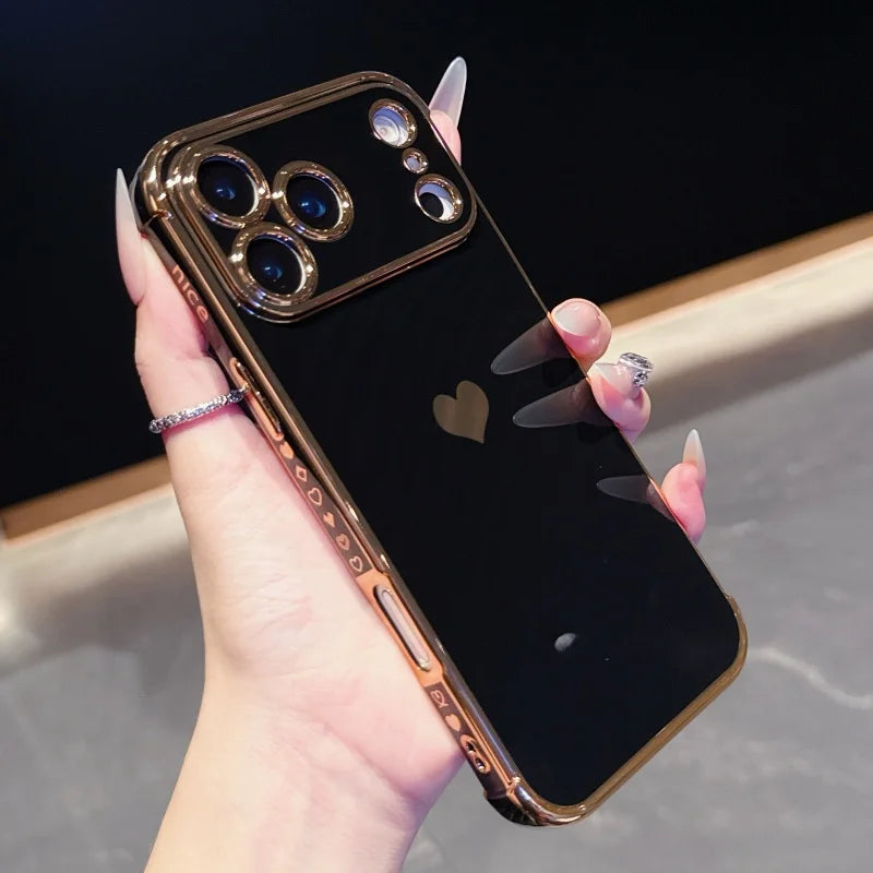 Plated Heart iPhone case with Side Heart Designs-Exoticase-Exoticase