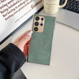 Plated Leather Suede Samsung Case-Exoticase-For Samsung S23 Ultra-Green-