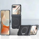 Plated PU Leather Motorola Razr Case-Exoticase-Black Ring-For Razr Ultra 2026-Exoticase