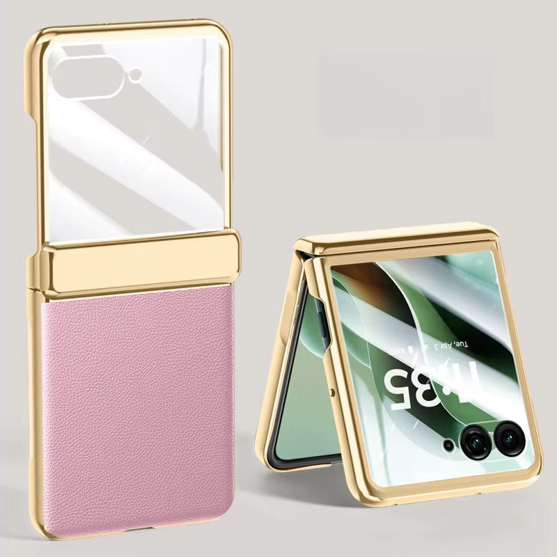 Plated PU Leather Motorola Razr Case-Exoticase-Pink-For Razr Ultra 2025-Exoticase