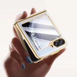 Plated PU Leather Samsung Z Flip Case-Exoticase-Exoticase