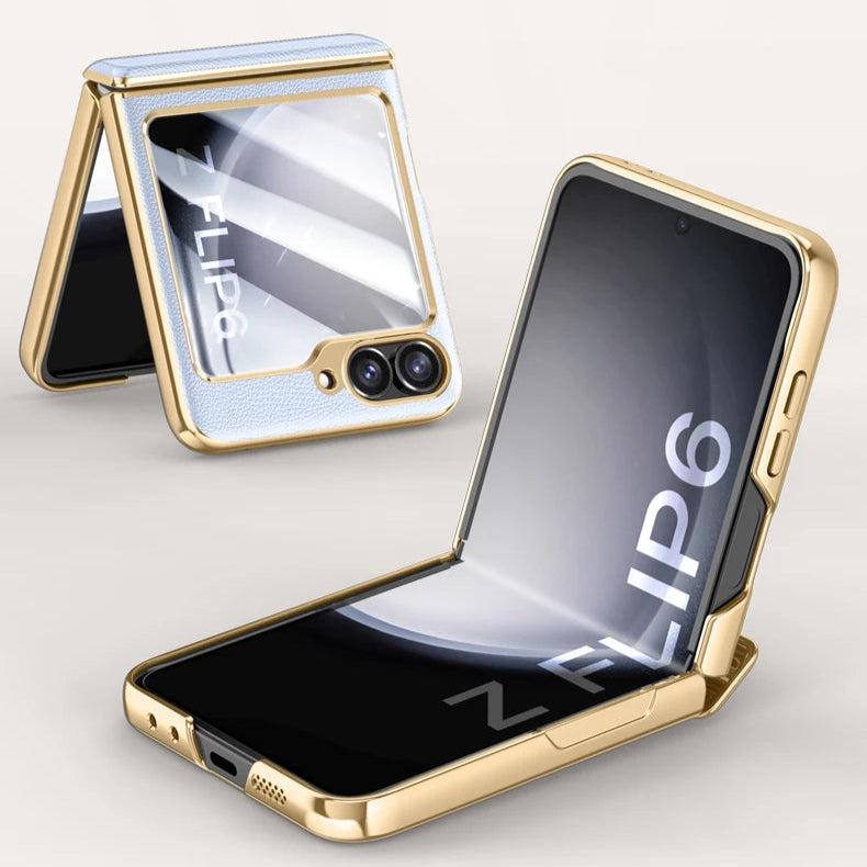 Plated PU Leather Samsung Z Flip Case-Exoticase-Exoticase