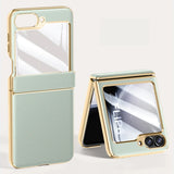 Plated PU Leather Samsung Z Flip Case-Exoticase-Green-For Z Flip 6-Exoticase