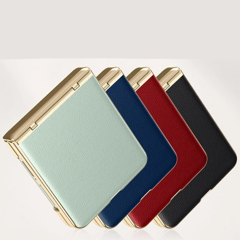Plated PU Leather Samsung Z Flip Case-Exoticase-Exoticase