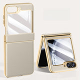 Plated PU Leather Samsung Z Flip Case-Exoticase-Gray-For Z Flip 6-Exoticase