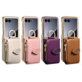 Plated Ring Leaf Zip Wallet Motorola Razr Case-Exoticase-Exoticase