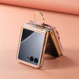 Plated Ring Leaf Zip Wallet Motorola Razr Case-Exoticase-Exoticase