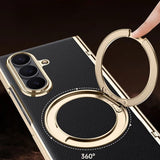 Plated Samsung Fold Case with Ring and Front Glass-Exoticase-Exoticase