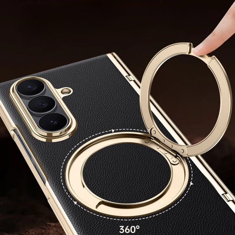 Plated Samsung Fold Case with Ring and Front Glass-Exoticase-Exoticase