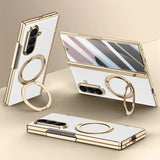 Plated Samsung Fold Case with Ring and Front Glass-Exoticase-Exoticase