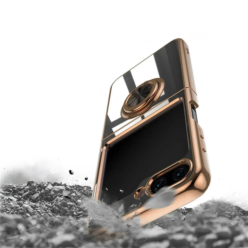 Plated Samsung Galaxy Z Flip Case with Ring-Exoticase-Exoticase
