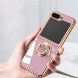 Plated Samsung Galaxy Z Flip Case with Ring-Exoticase-Exoticase