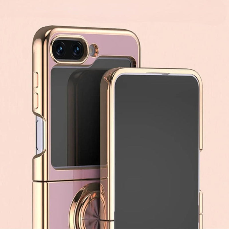 Plated Samsung Galaxy Z Flip Case with Ring-Exoticase-Exoticase