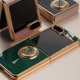 Plated Samsung Galaxy Z Flip Case with Ring-Exoticase-Exoticase