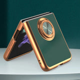 Plated Samsung Galaxy Z Flip Case with Ring-Exoticase-Exoticase