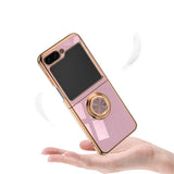 Plated Samsung Galaxy Z Flip Case with Ring-Exoticase-Exoticase