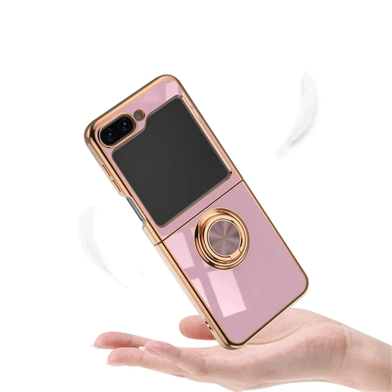Plated Samsung Galaxy Z Flip Case with Ring-Exoticase-Exoticase