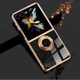 Plated Samsung Galaxy Z Flip Case with Ring-Exoticase-Exoticase
