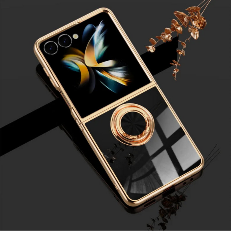 Plated Samsung Galaxy Z Flip Case with Ring-Exoticase-Exoticase