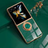 Plated Samsung Galaxy Z Flip Case with Ring-Exoticase-Exoticase