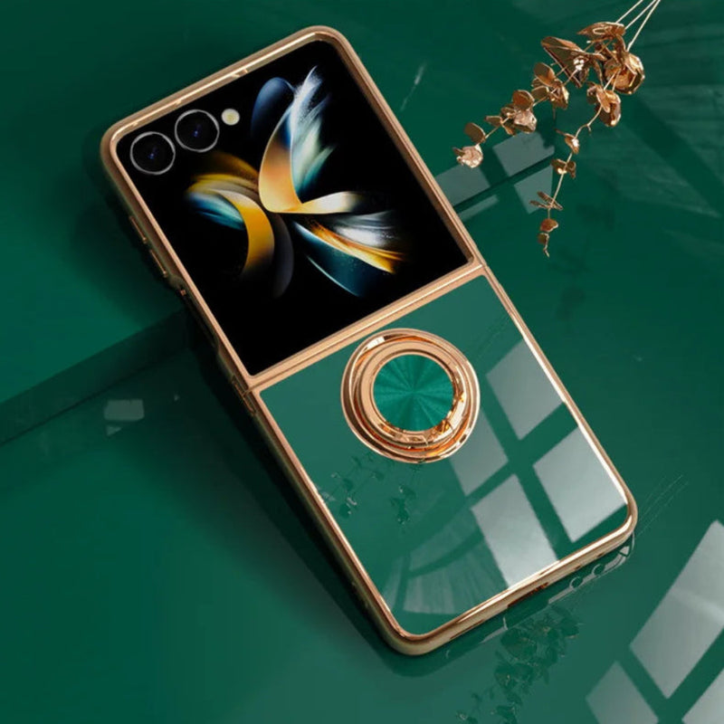 Plated Samsung Galaxy Z Flip Case with Ring-Exoticase-Exoticase
