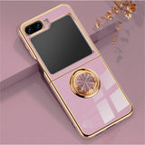 Plated Samsung Galaxy Z Flip Case with Ring-Exoticase-Purple-For Samsung Z Flip 6-Exoticase