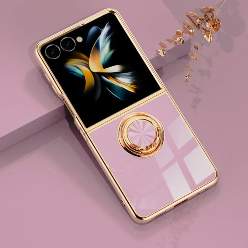 Plated Samsung Galaxy Z Flip Case with Ring-Exoticase-Exoticase