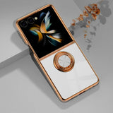 Plated Samsung Galaxy Z Flip Case with Ring-Exoticase-Exoticase