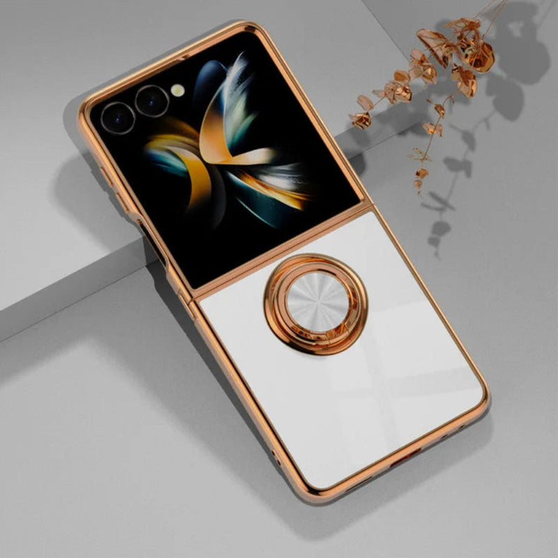 Plated Samsung Galaxy Z Flip Case with Ring-Exoticase-Exoticase