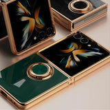 Plated Samsung Galaxy Z Flip Case with Ring-Exoticase-Exoticase