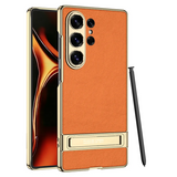 Plated Slim Hard Samsung Case with Kickstand-Exoticase-For Galaxy S26 Ultra-Orange-Exoticase