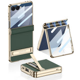 Plated Slim Hard Samsung Case with Kickstand-Exoticase-For Galaxy Z Flip 7-Green-Exoticase