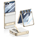 Plated Slim Hard Samsung Case with Kickstand-Exoticase-For Galaxy Z Flip 7-White-Exoticase