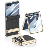 Plated Slim Hard Samsung Case with Kickstand-Exoticase-For Galaxy Z Flip 7-Carbon Fiber-Exoticase