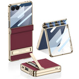 Plated Slim Hard Samsung Case with Kickstand-Exoticase-For Galaxy Z Flip 7-Red-Exoticase