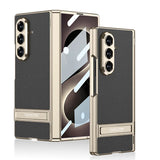 Plated Slim Hard Samsung Case with Kickstand-Exoticase-For Galaxy Z Fold 8 Ultra-Black-Exoticase