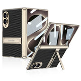 Plated Slim Hard Samsung Case with Kickstand-Exoticase-For Galaxy Z Fold 8 (Wide)-Carbon Fiber-Exoticase