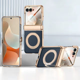 Plated PU Leather Motorola Razr Case with Ring