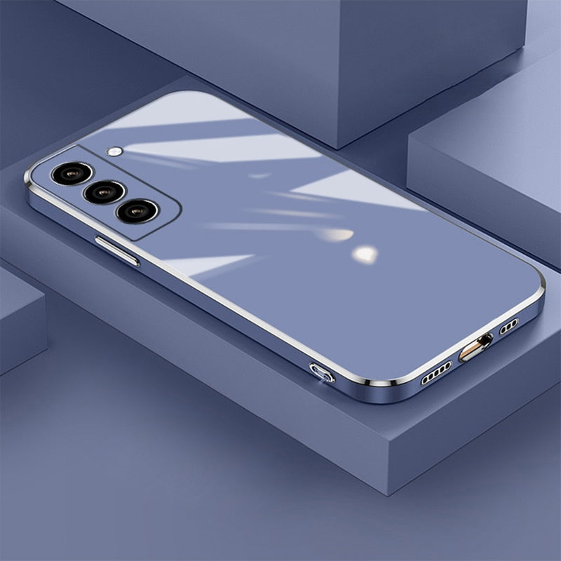 Plating Square Samsung Case - Exoticase - For Samsung S23 Ultra / Blue