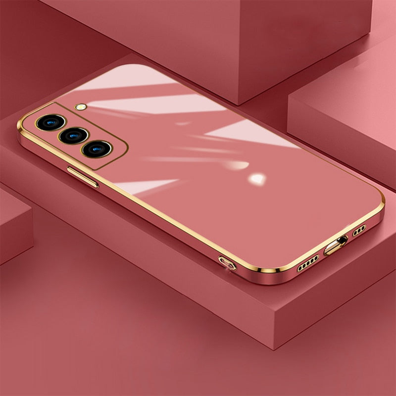 Plating Square Samsung Case - Exoticase - For Samsung S23 Ultra / Red