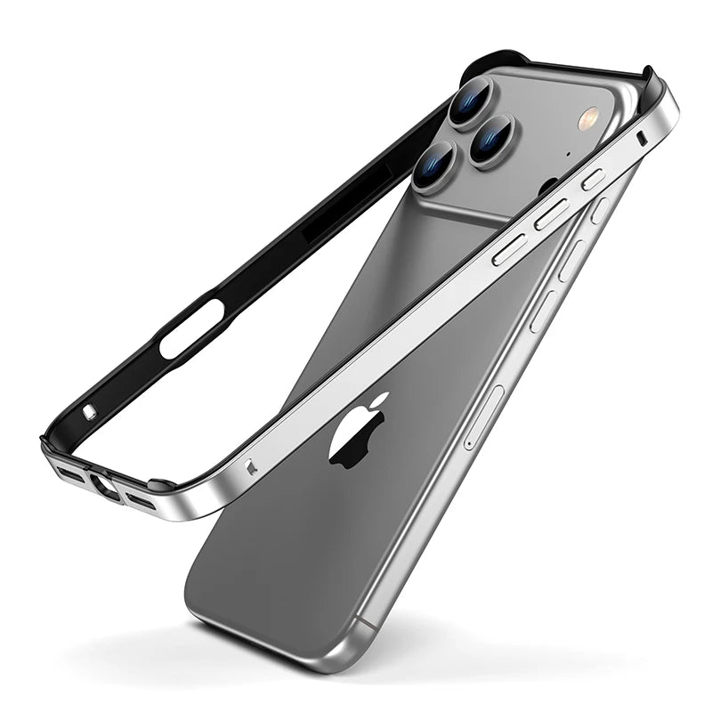 Premium Aluminum Alloy Bumper Frame for iPhones-Exoticase-For iPhone 17 Pro Max-Silver-Exoticase