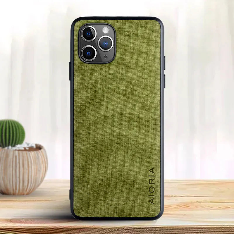 Premium Cloth-like Texture iPhone Case, iPhone 14 Pro / Green Premium Cloth-like Texture iPhone Case, iPhone 14 Pro / Green