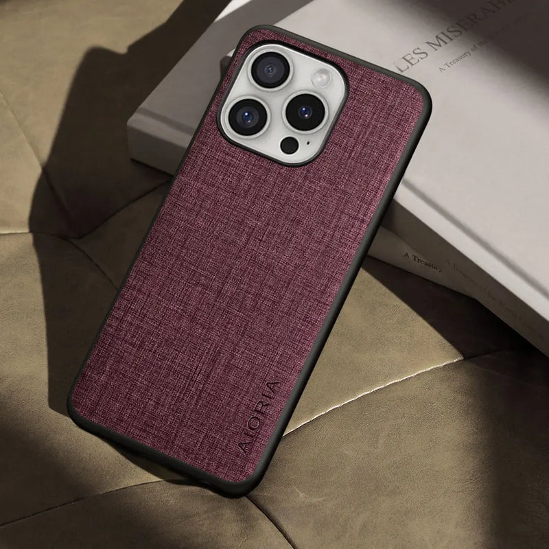 Premium Cloth-like Texture iPhone Case, iPhone 14 Pro / Red Premium Cloth-like Texture iPhone Case, iPhone 14 Pro / Red