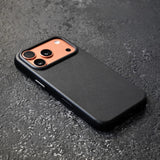 Premium Genuine Italian Leather iPhone Case-Exoticase-Black - Mastrotto-iPhone 17 Pro Max-Exoticase