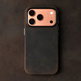 Premium Genuine Italian Leather iPhone Case-Exoticase-Brown - Crazy Horse-iPhone 17 Pro Max-Exoticase