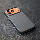 Premium Genuine Italian Leather iPhone Case-Exoticase-Gray - Mastrotto-iPhone 17 Pro Max-Exoticase