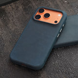 Premium Genuine Italian Leather iPhone Case-Exoticase-Blue - Crazy Horse-iPhone 18 Pro Max-Exoticase