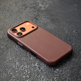Premium Genuine Italian Leather iPhone Case-Exoticase-Brown - Mastrotto-iPhone 17 Pro Max-Exoticase