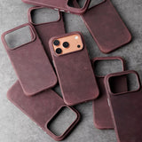 Premium Genuine Italian Leather iPhone Case-Exoticase-Purple Red - Crazy Horse-iPhone 18 Pro Max-Exoticase