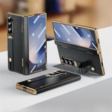 Premium Grade Pure Leather Samsung Galaxy Z Fold Case-Exoticase-Black Finger Loop-For Galaxy Z Fold 8 Ultra-Exoticase